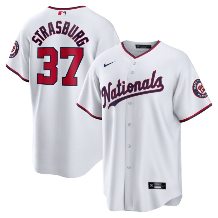 Men’s Washington Nationals Stephen Strasburg Nike White Home Replica Jersey