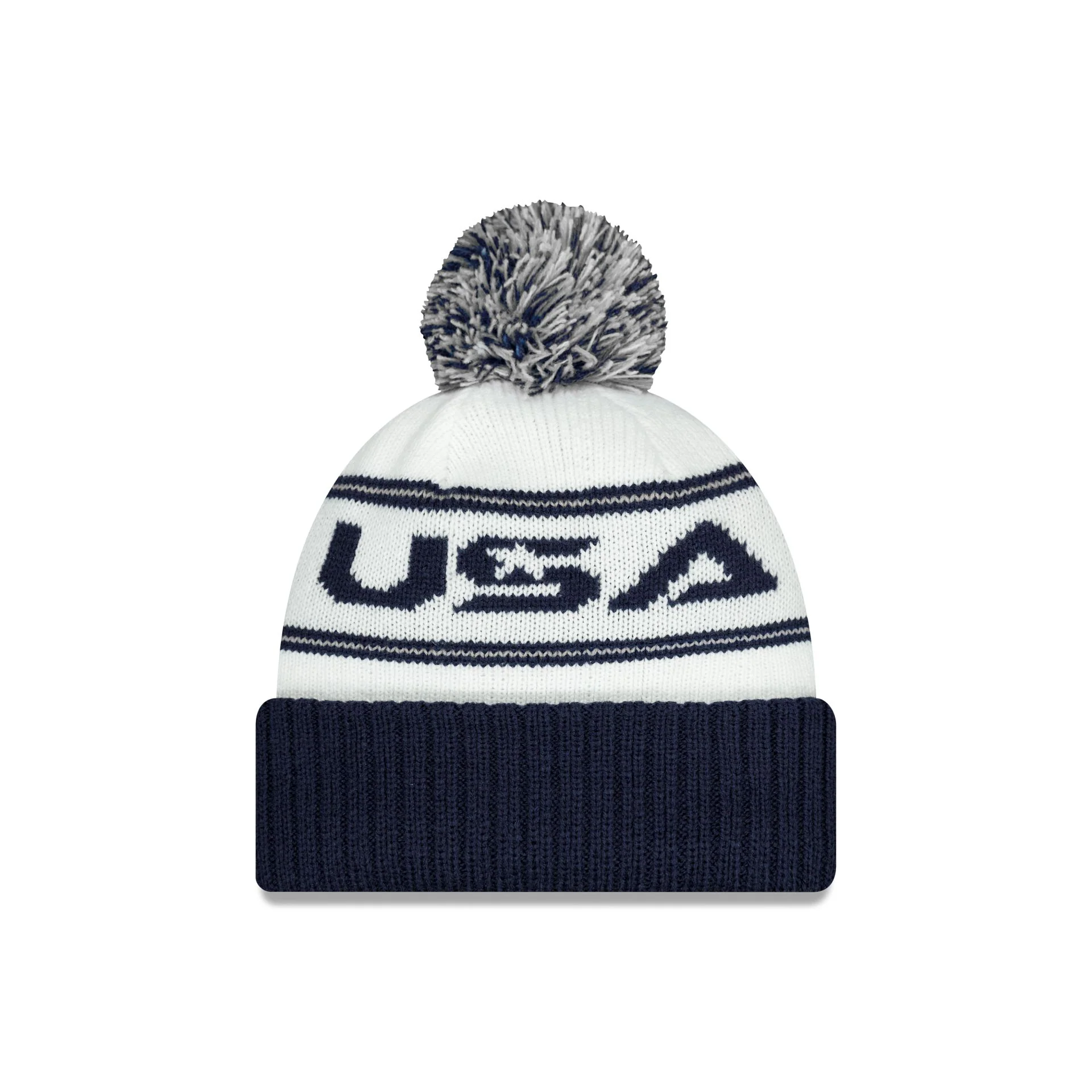 2025 Ryder Cup Team USA White Pom Knit Hat