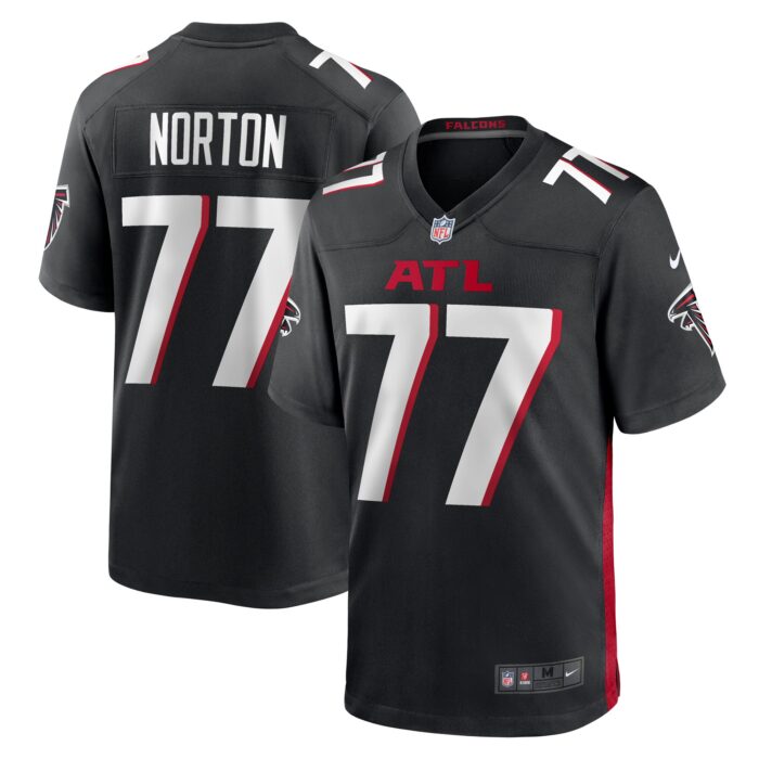 Men’s Atlanta Falcons Storm Norton Nike Black Game Jersey