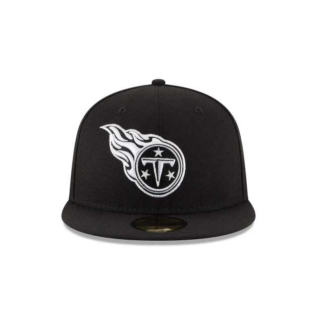 Tennessee Titans Black & White 59FIFTY Fitted Hat