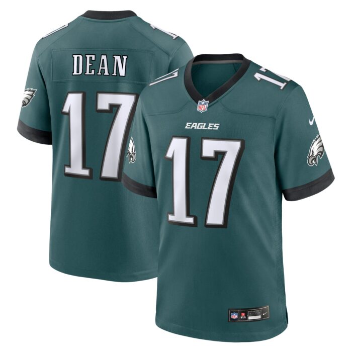 Men’s Philadelphia Eagles Nakobe Dean Nike Midnight Green Team Game Jersey