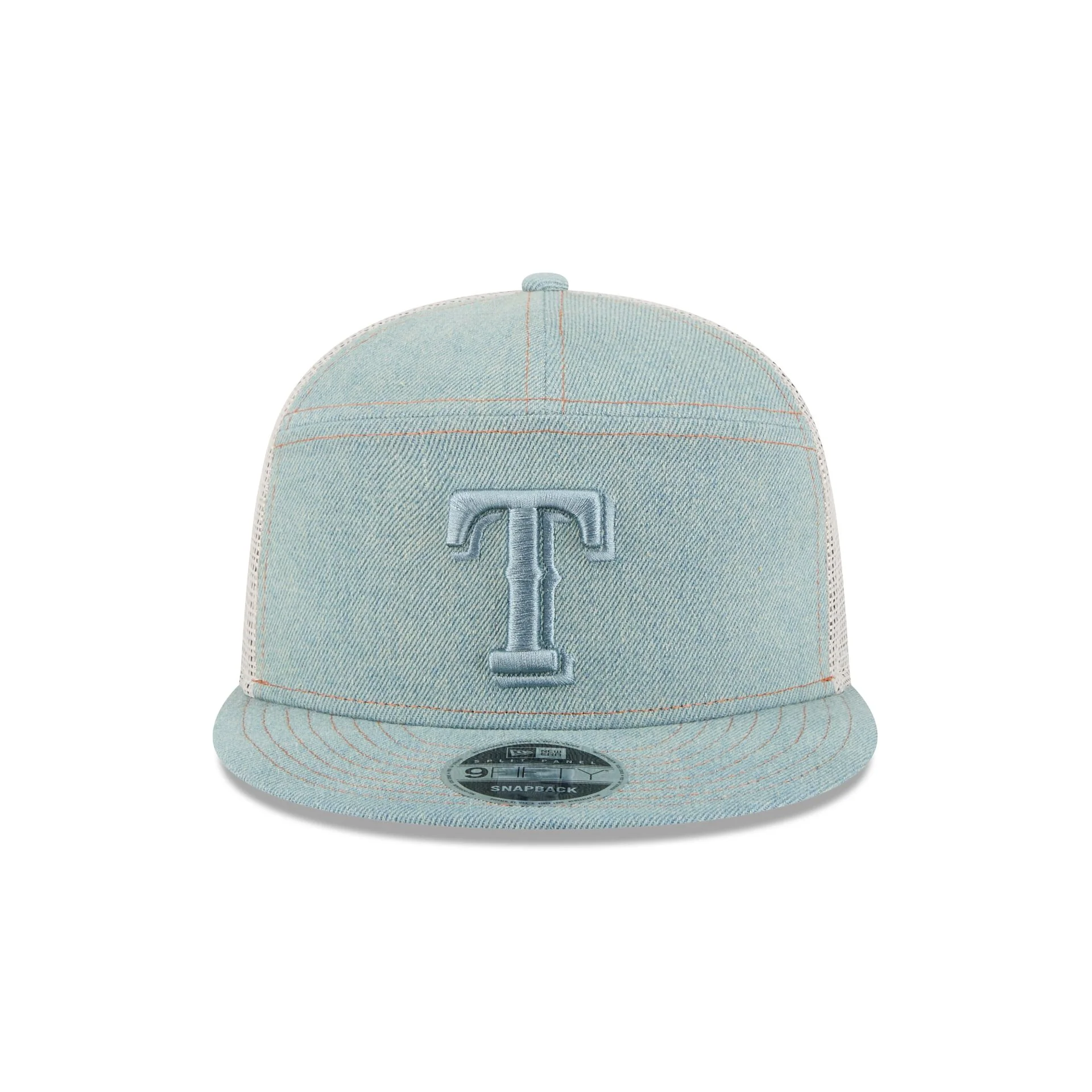 Texas Rangers Denim Split Panel 9FIFTY Trucker Hat