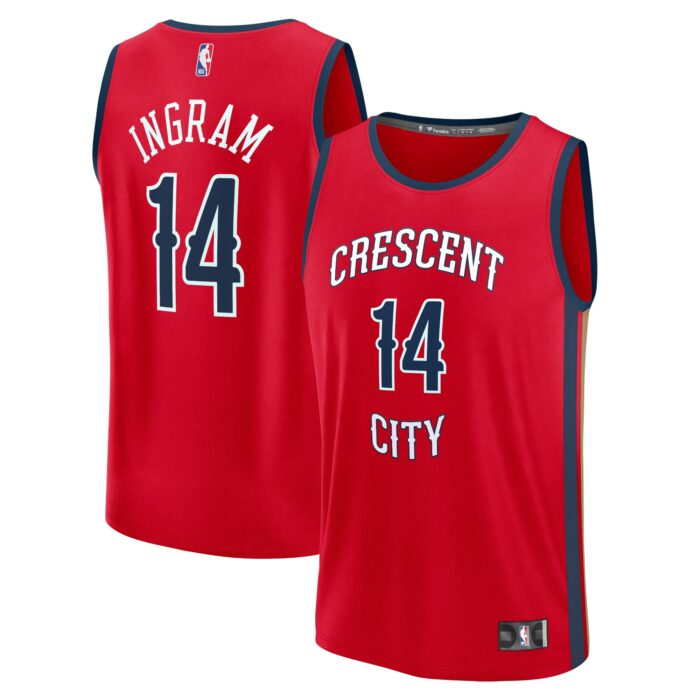 Men’s New Orleans Pelicans Brandon Ingram Fanatics Red Fast Break Replica Player Jersey – Statement Edition