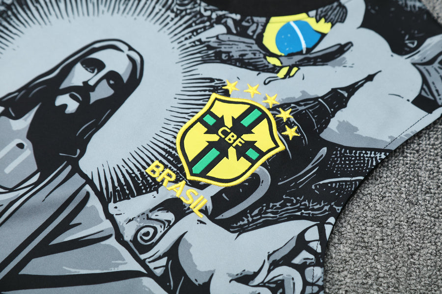 Kit Tank Top + Shorts Brazil Christ the Redeemer Gray Training 25/26