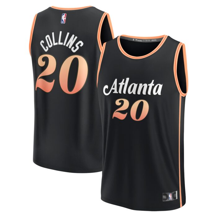 Men’s Atlanta Hawks John Collins Fanatics Black Fastbreak Jersey – City Edition