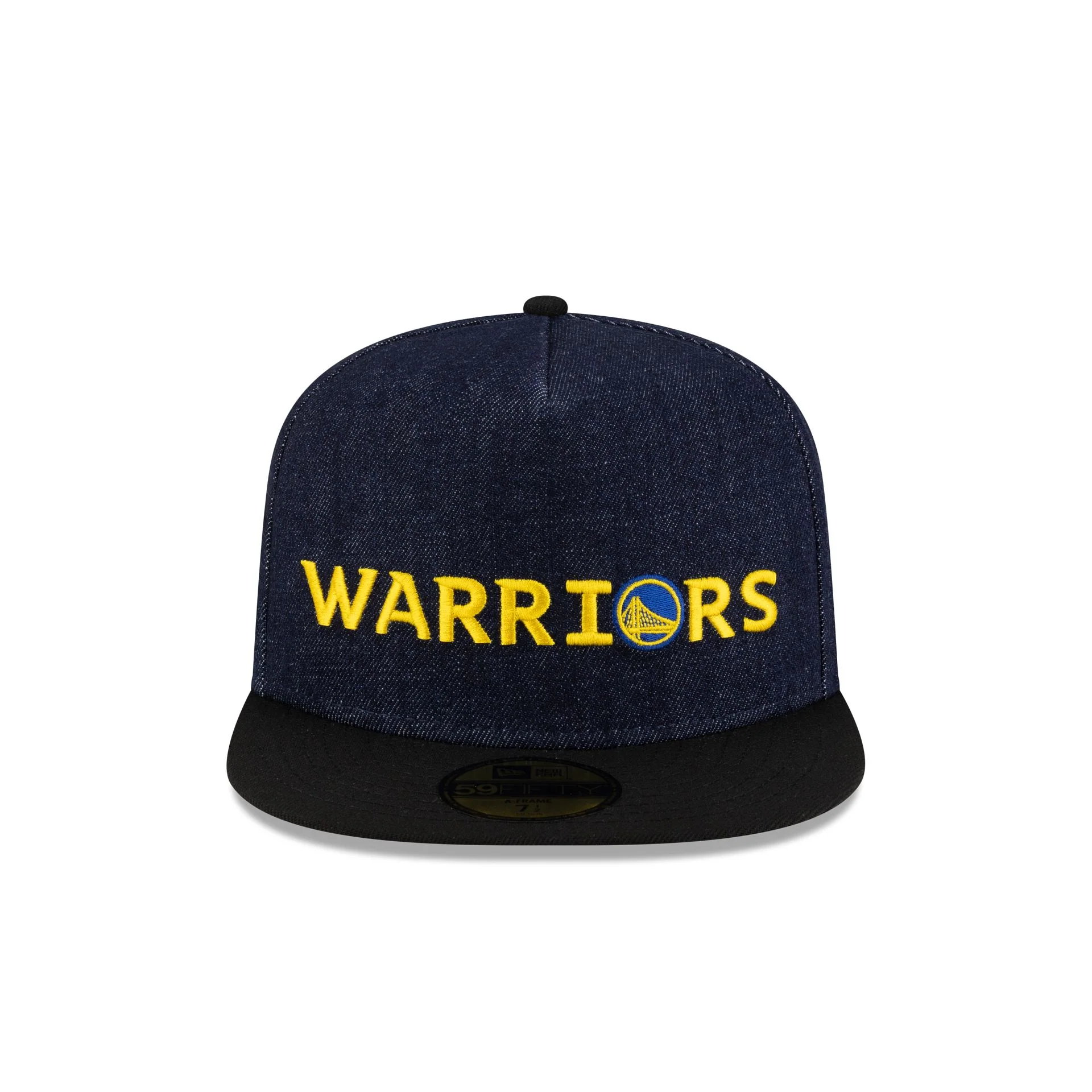 Golden State Warriors Navy Denim 59FIFTY A-Frame Fitted Hat