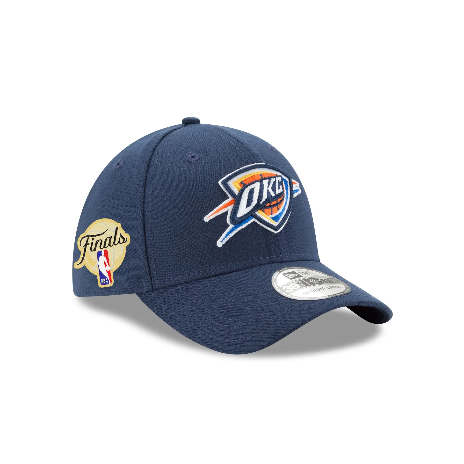 Oklahoma City Thunder 2025 NBA Finals Sidepatch 39THIRTY Stretch Fit Hat