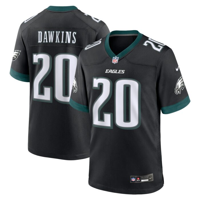 Men’s Philadelphia Eagles Brian Dawkins Nike Black Alternate Game Jersey