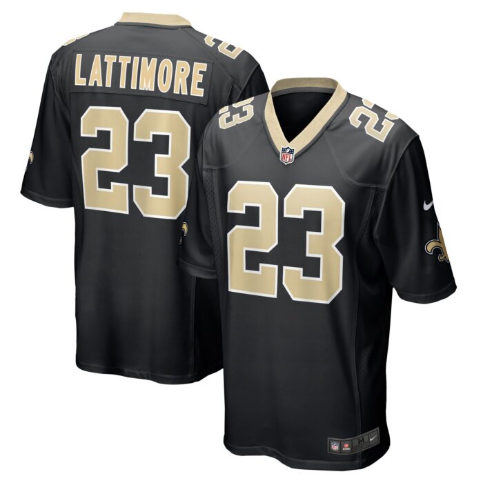 Men’s New Orleans Saints Marshon Lattimore Nike Black Team Game Jersey