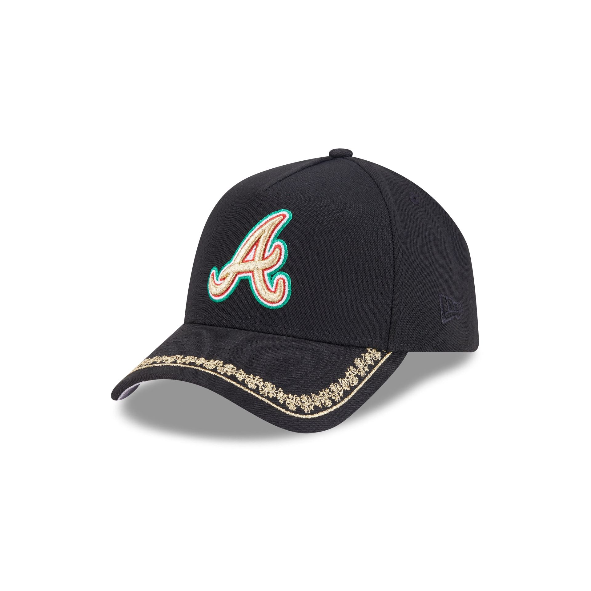 Atlanta Braves Ornate Visor 9FORTY A-Frame Snapback Hat