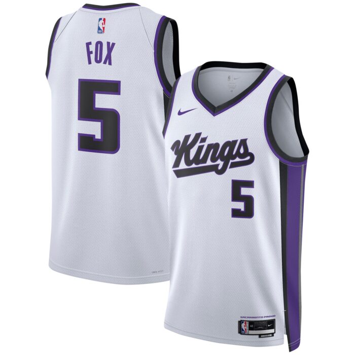 Unisex Sacramento Kings De’Aaron Fox Nike White Swingman Jersey – Association Edition