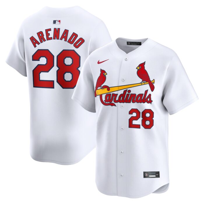 Men’s St. Louis Cardinals Nolan Arenado Nike White Home Limited Player Jersey