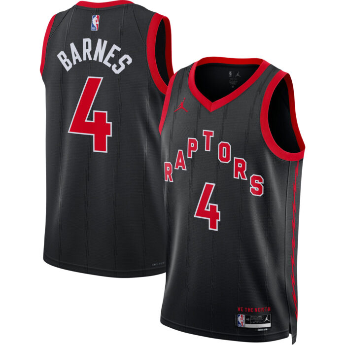 Unisex Toronto Raptors Scottie Barnes Jordan Brand Black Swingman Jersey – Statement Edition