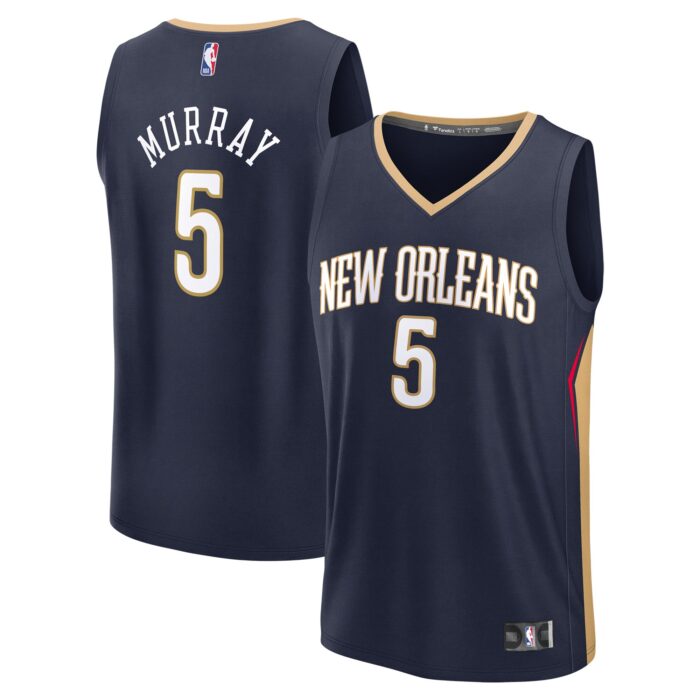 Men’s New Orleans Pelicans Dejounte Murray Fanatics Navy Fast Break Replica Player Jersey – Icon Edition