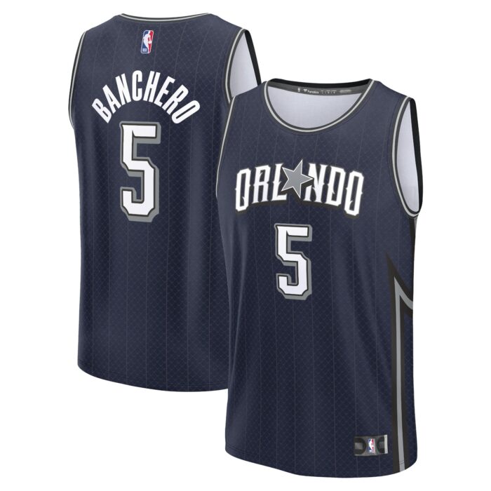 Men’s Orlando Magic Paolo Banchero Fanatics Navy Fast Break Jersey – City Edition