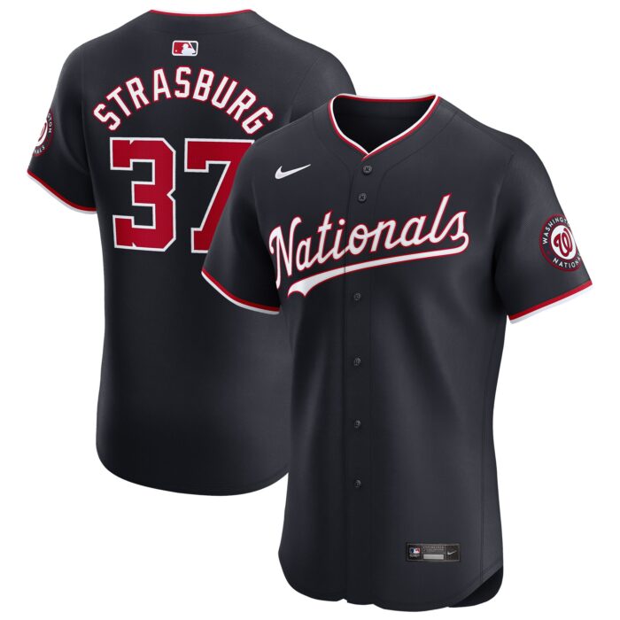 Men’s Washington Nationals Stephen Strasburg Nike Navy Alternate Elite Player Jersey