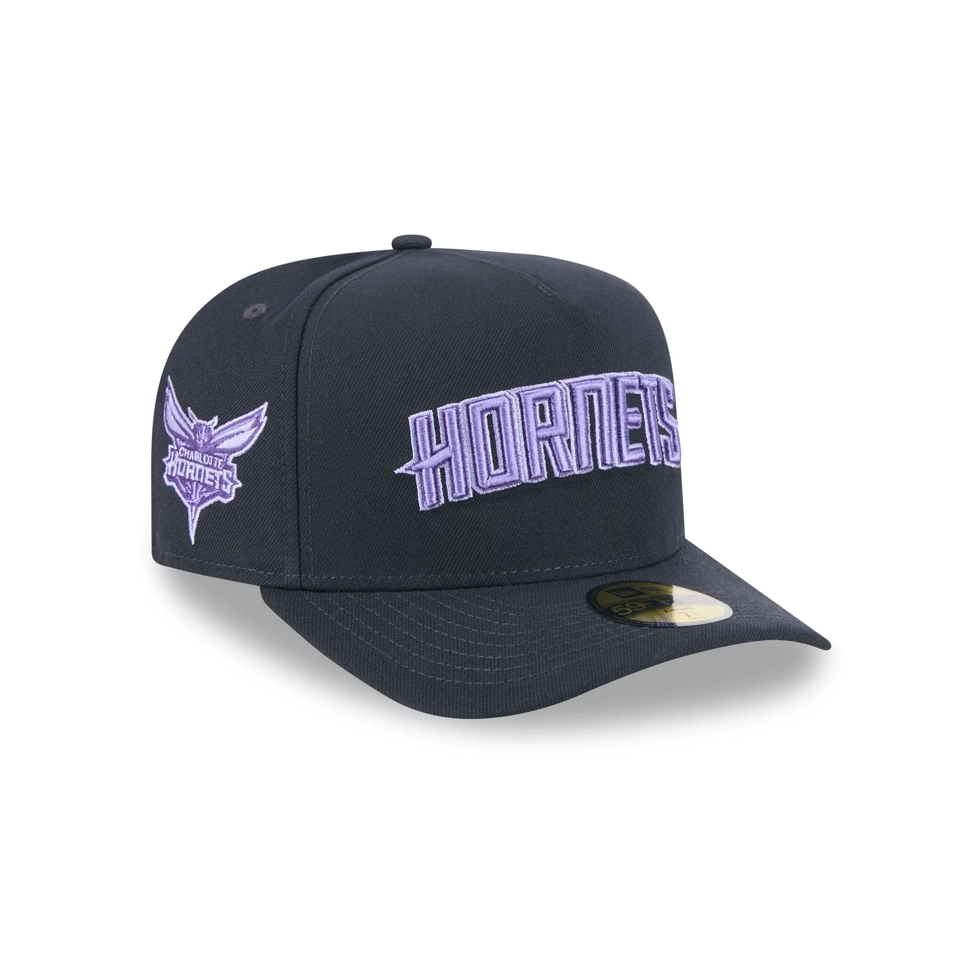 Charlotte Hornets Navy Lavender 59FIFTY A-Frame Fitted Hat