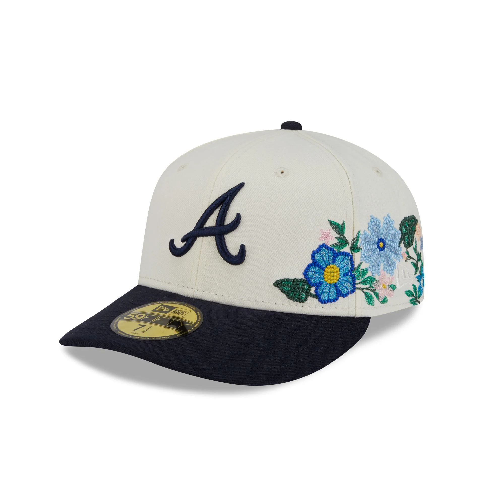 Atlanta Braves Tonal Florals White 59FIFTY Fitted Hat