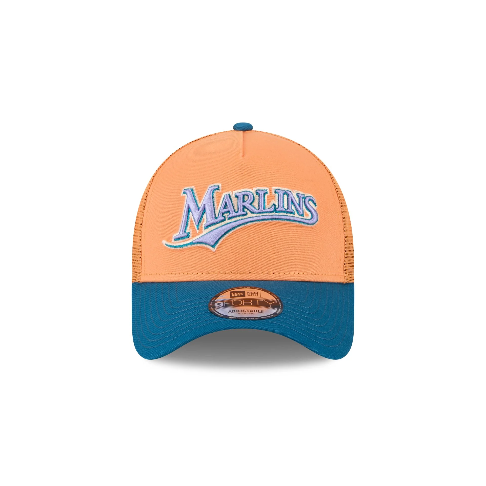 Miami Marlins Orange Glaze 9FORTY A-Frame Trucker Hat