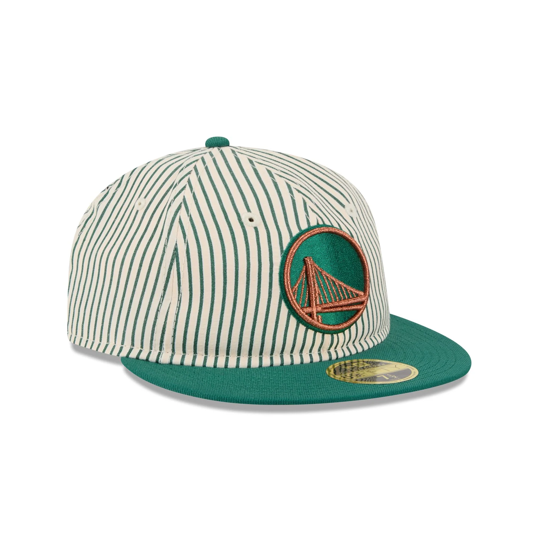 Just Caps Seersucker Golden State Warriors Retro Crown 59FIFTY Fitted Hat