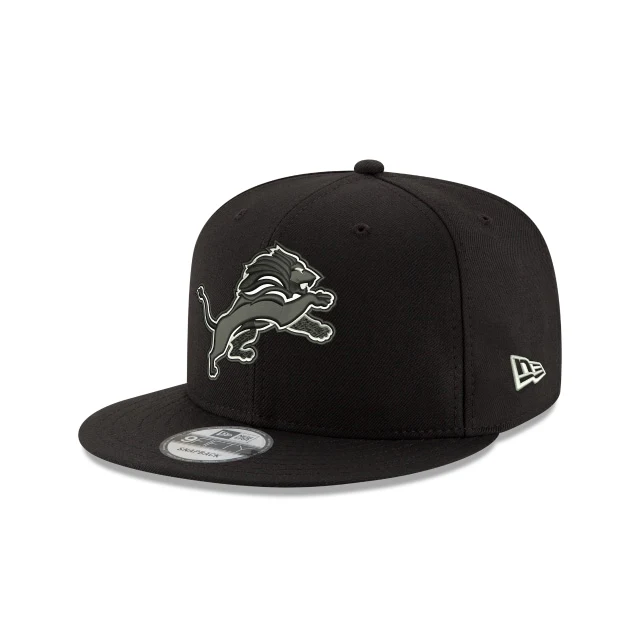 Detroit Lions Black and White 9FIFTY Snapback Hat
