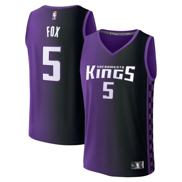 Youth Sacramento Kings De’Aaron Fox Fanatics Purple Fast Break Replica Player Jersey – Statement Edition