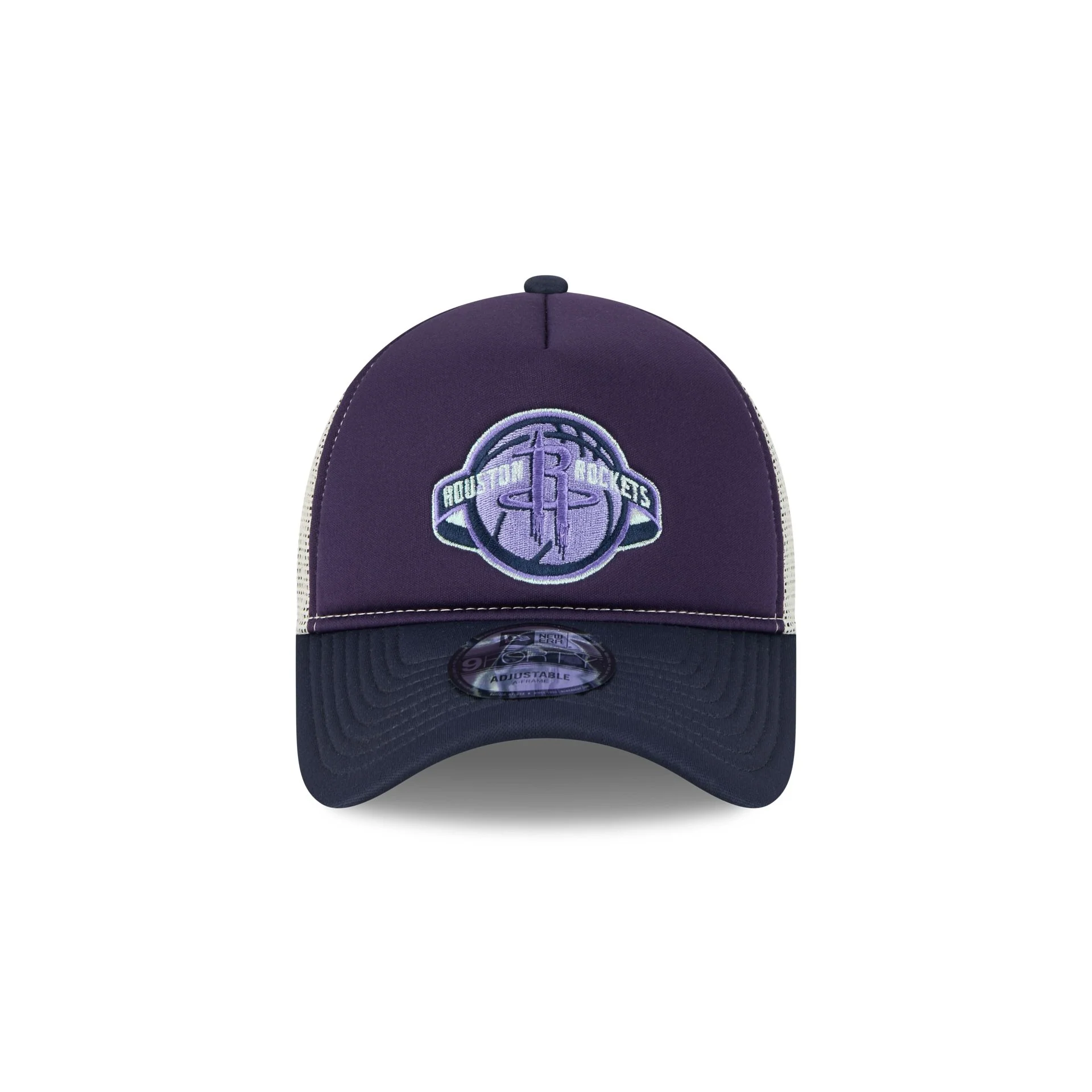 Houston Rockets Navy Purple 9FORTY A-Frame Trucker Hat