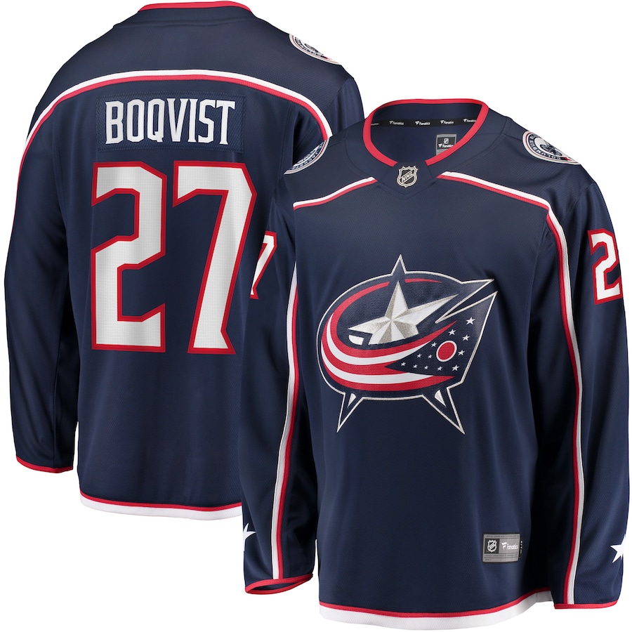 Men's Columbus Blue Jackets 27 Adam Boqvist Fanatics Branded Navy Home Breakaway Player Jersey