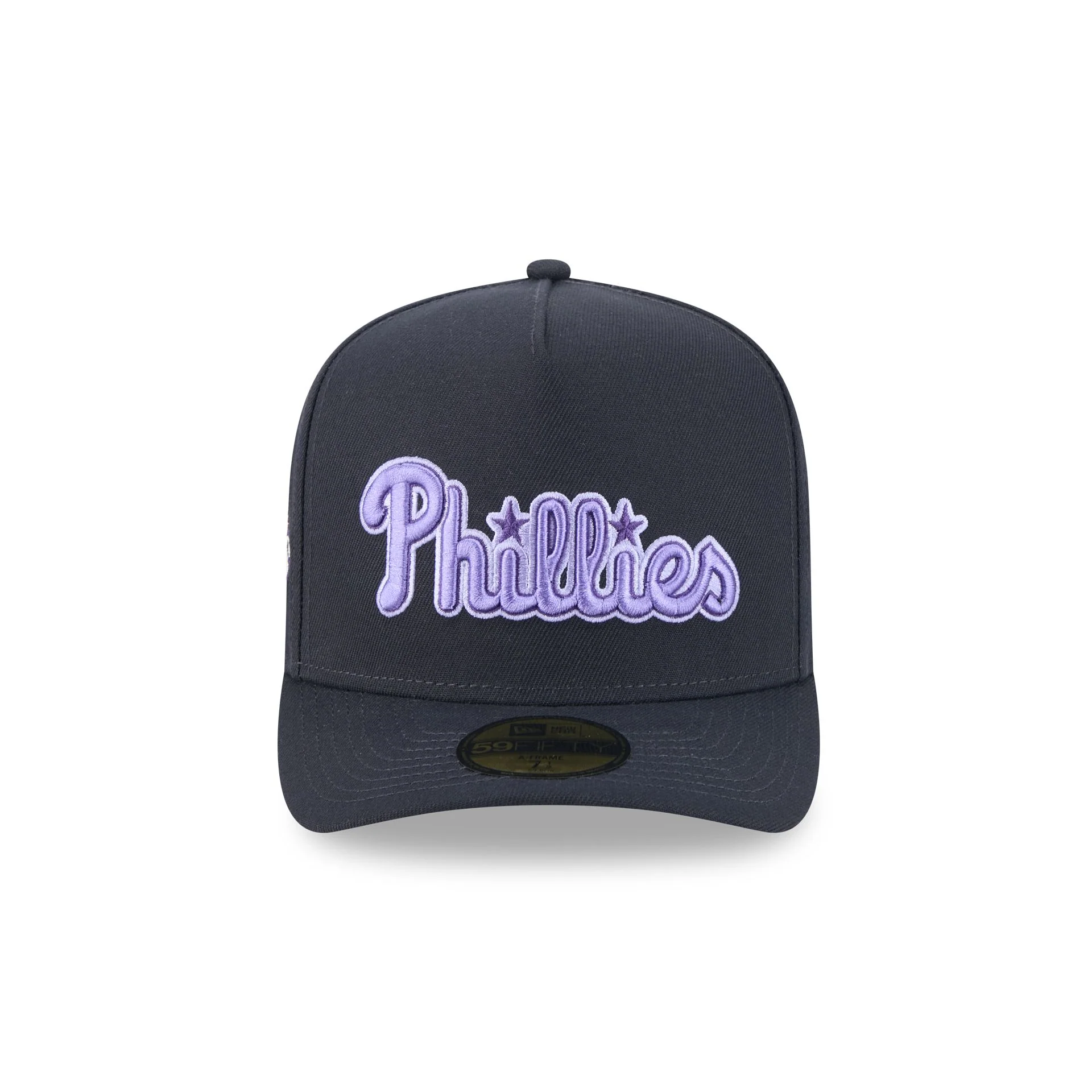 Philadelphia Phillies Navy Lavender 59FIFTY A-Frame Fitted Hat