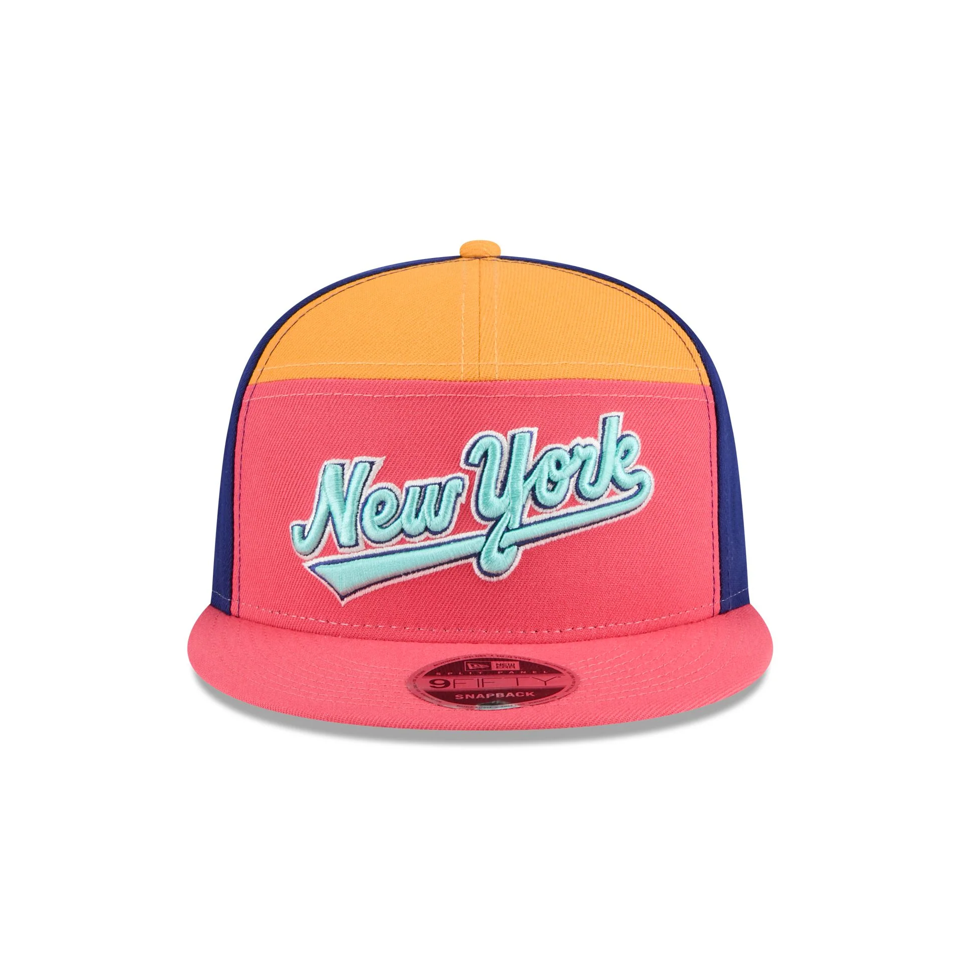 New York Mets Coral Split Panel 9FIFTY Snapback Hat