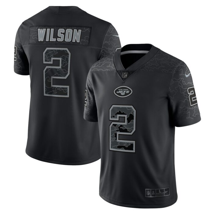 Men’s New York Jets Zach Wilson Nike Black RFLCTV Limited Jersey