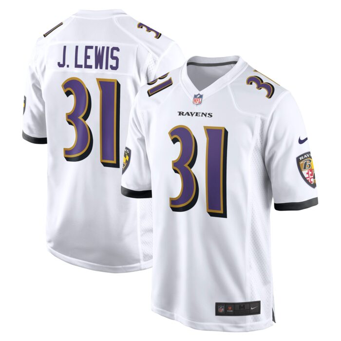 Men’s Baltimore Ravens Jamal Lewis Nike White Retired Player Game Jersey