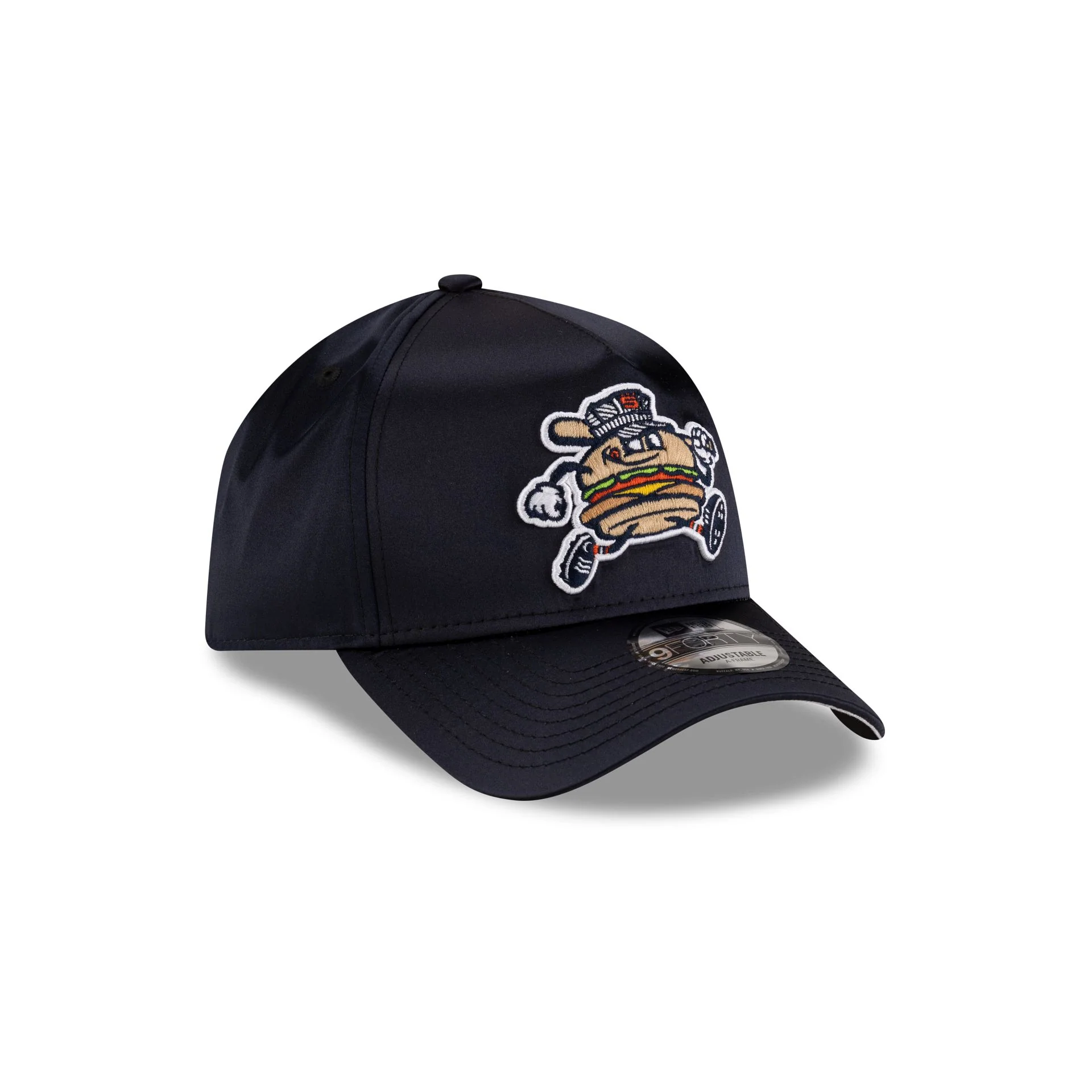 Hub City Spartanburgers Navy Satin 9FORTY A-Frame Snapback Hat