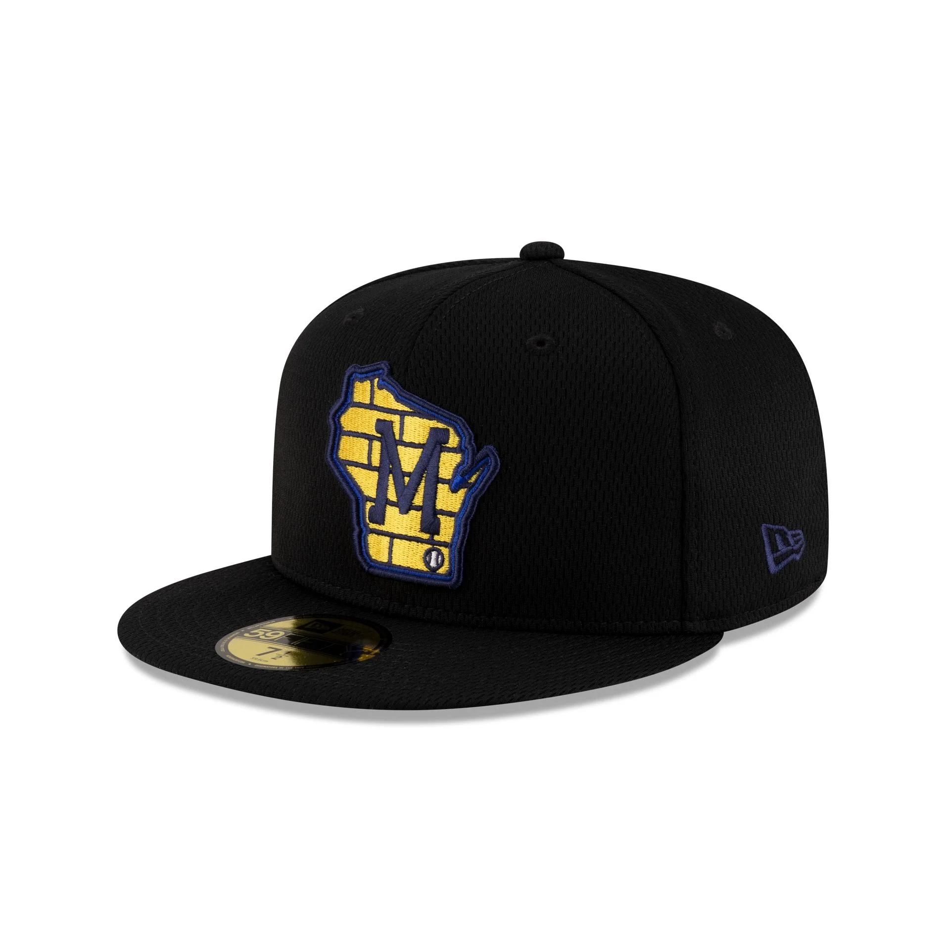 Milwaukee Brewers 2025 Clubhouse Alt Black 59FIFTY Fitted Hat