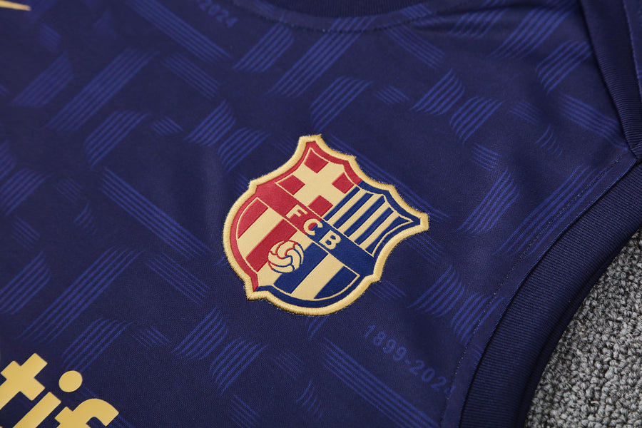 Kit Tank Top + Shorts Barcelona Dark Blue/Gold Training 25/26