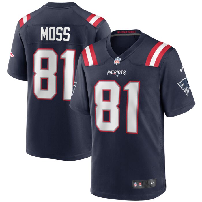 Men’s New England Patriots Randy Moss Nike Navy Game Retired Player Jersey