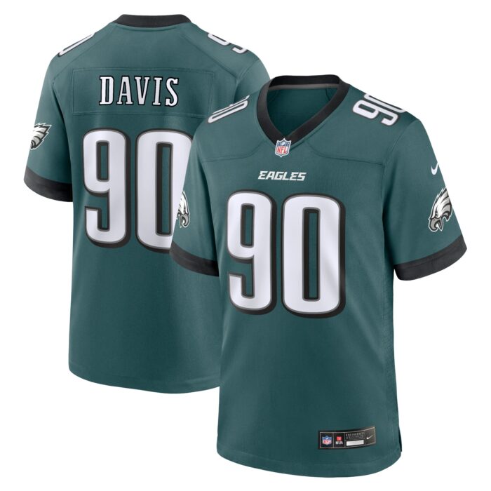 Men’s Philadelphia Eagles Jordan Davis Nike Midnight Green Team Game Jersey