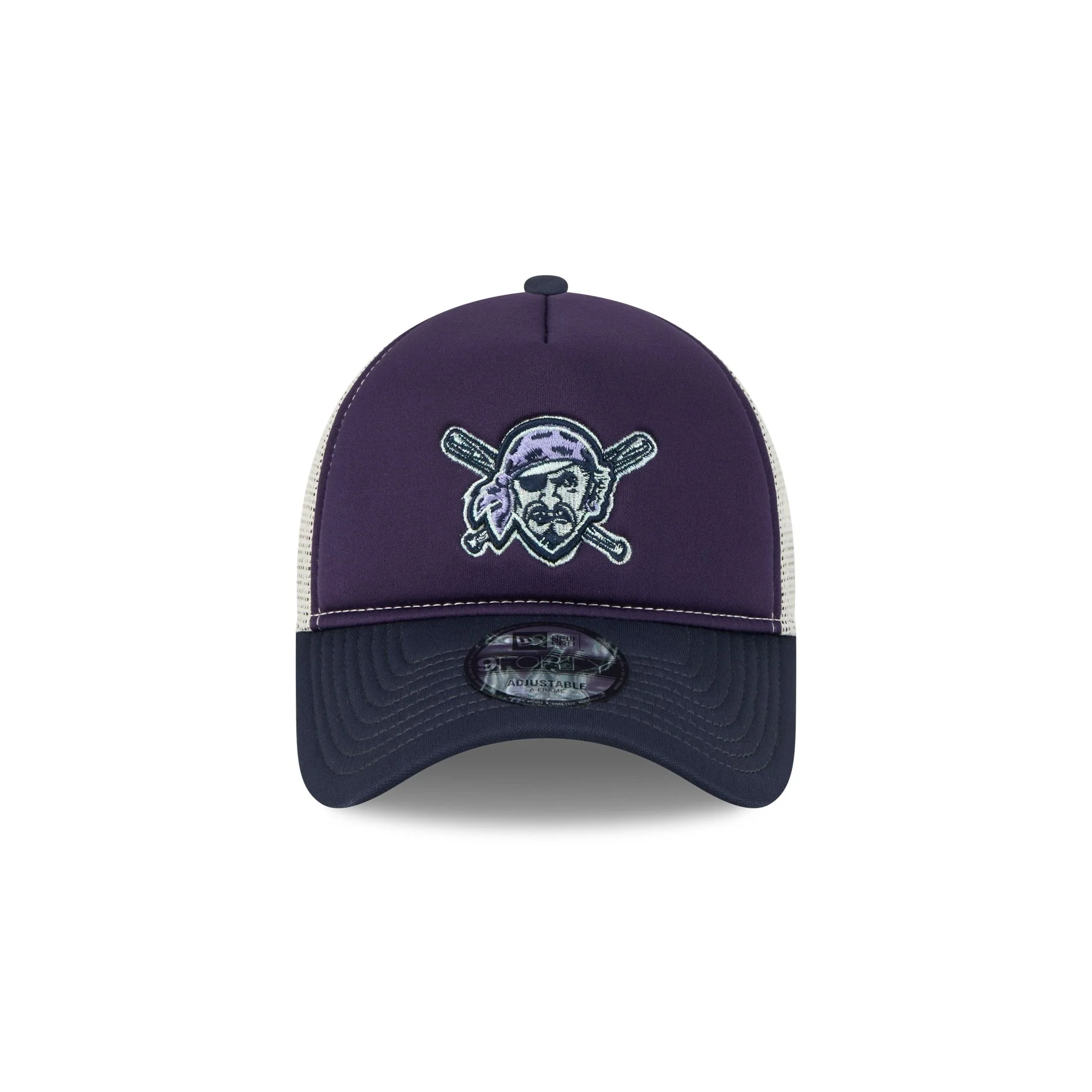 Pittsburgh Pirates Navy Purple 9FORTY A-Frame Trucker Hat
