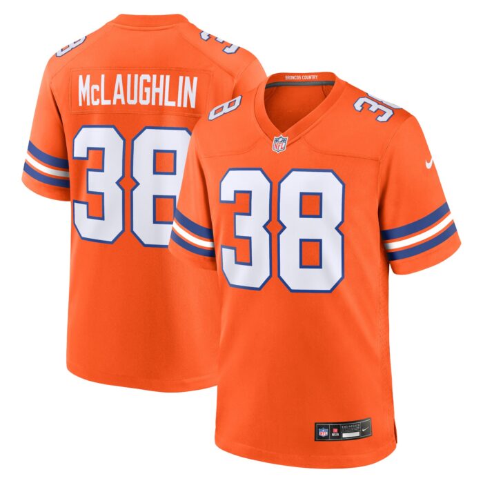 Men’s Denver Broncos Jaleel McLaughlin Nike Orange Mile High Collection 1977 Throwback Player Game Jersey