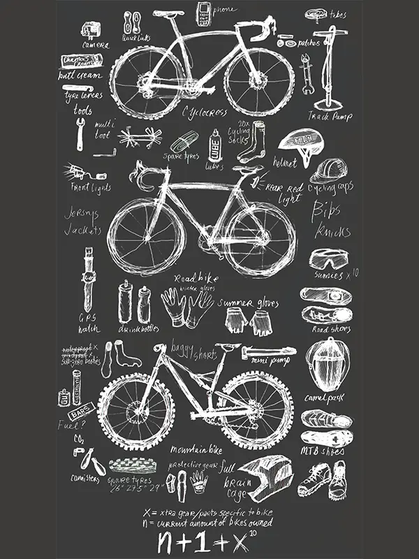 Bike Maths T Shirt Charcoal