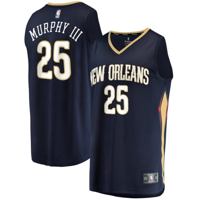 Men’s New Orleans Pelicans Trey Murphy III Fanatics Navy Fast Break Replica Jersey – Icon Edition