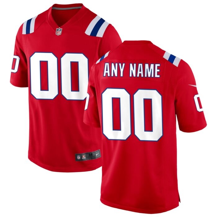 Men’s New England Patriots Nike Red Alternate Custom Jersey