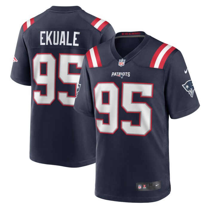 Men’s New England Patriots Daniel Ekuale Nike Navy Game Player Jersey