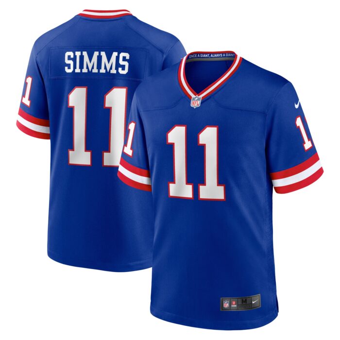 Men’s New York Giants Phil Simms Nike Royal Classic Retired Player Game Jersey