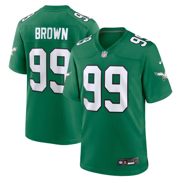 Men’s Philadelphia Eagles Jerome Brown Nike Kelly Green Alternate Game Jersey