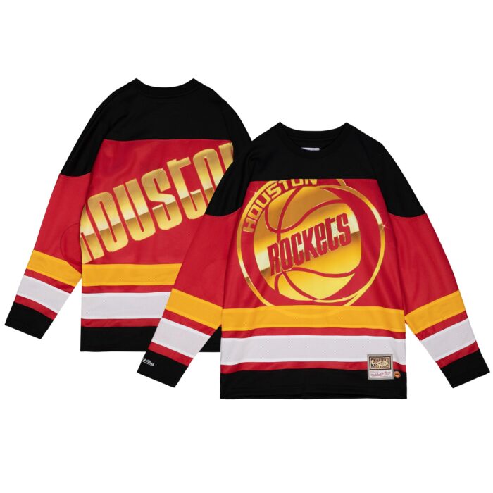 Women’s Houston Rockets Mitchell & Ness Red Hardwood Classics Big Face 4.0 Hockey Jersey