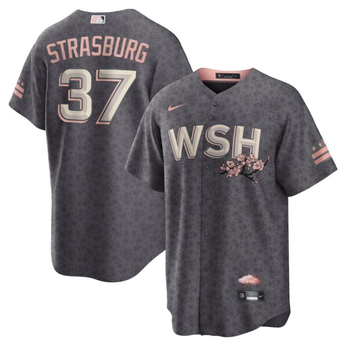 Men’s Washington Nationals Stephen Strasburg Nike Charcoal City Connect Replica Player Jersey
