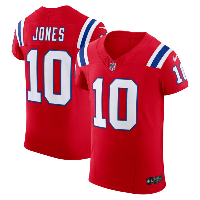 Men’s New England Patriots Mac Jones Nike Red Alternate Vapor F.U.S.E. Elite Jersey