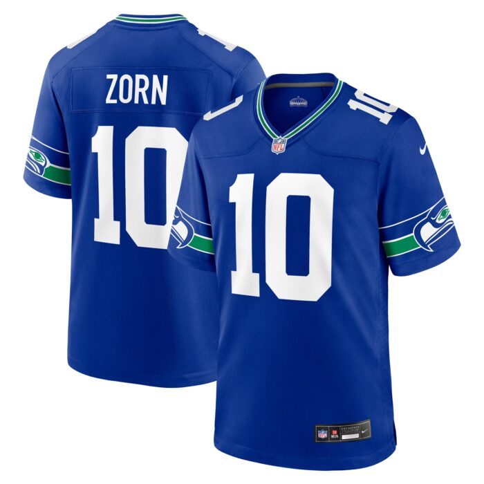 Men’s Seattle Seahawks Jim Zorn Nike Royal Throwback Retired Player Game Jersey