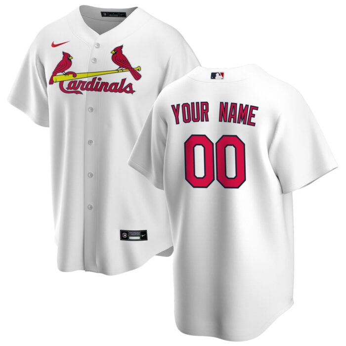 Men’s St. Louis Cardinals Nike White Home Replica Custom Jersey